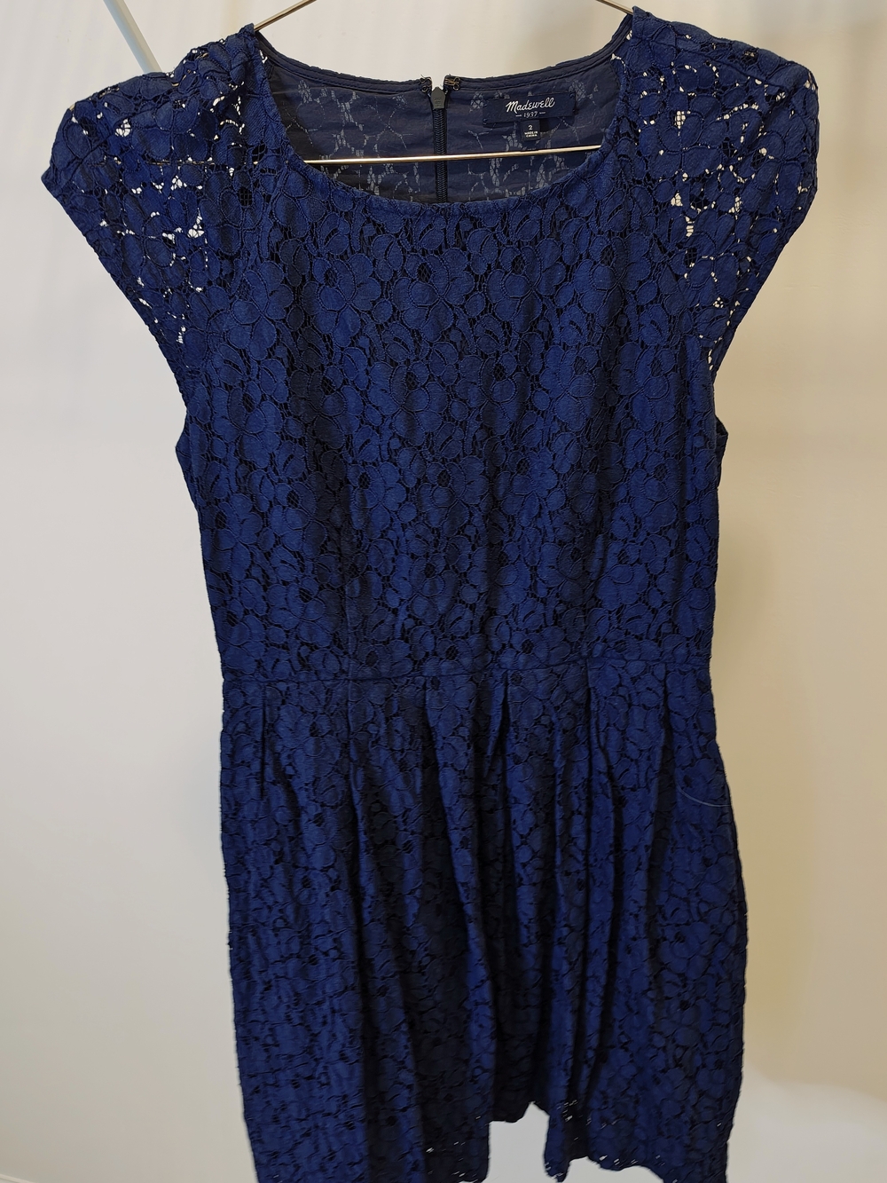 Madewell Navy Blue Lace Cap-Sleeve Dress Sz 2